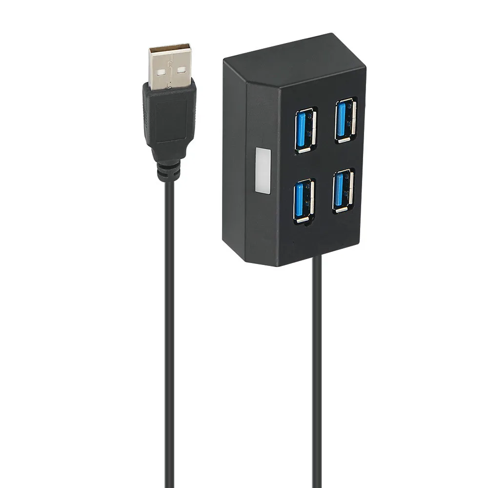 Черный Лидер продаж-Док-станция USB Премиум 4 Порты и разъёмы алюминиевый usb-концентратор Экранированный Кабель Для IMac, Macbook, ПК и ноутбуков - Цвет: Черный