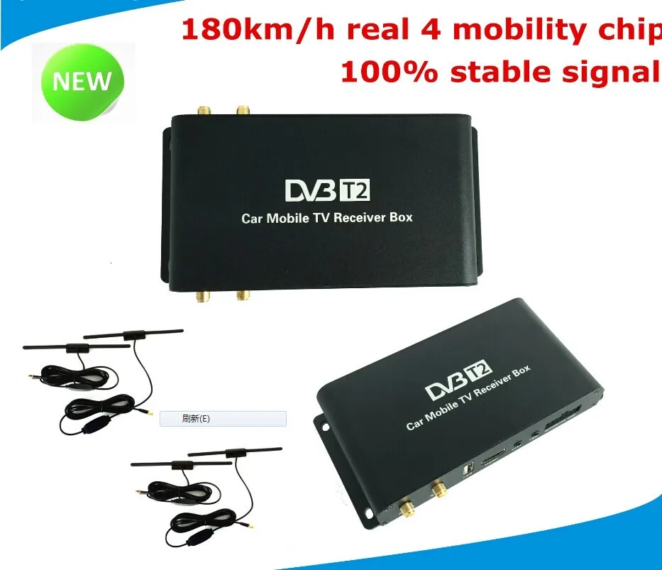 180-200 км/ч DVB-T2 4 FM 4 антенна 4 мобильный чип FM DVB T2 Автомобильный USB HDTV приемник