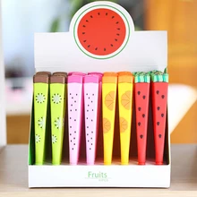 

12Pcs/Batch Japanese Funny Fruit Gel Pens Kawaii School Pen Cute Kawai Blue Ink Kids Children Stationery Stuff Party Favors kit