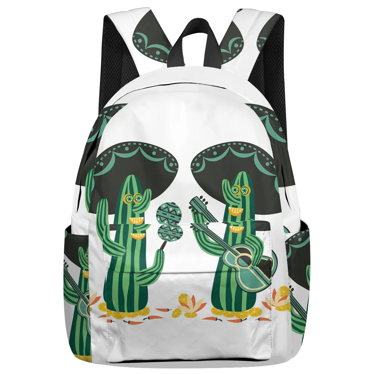 

WHEREISART Cactus Cowboy Cartoon Desert Backpacks International Airplane Travel Night Light Reflective Multipurpose Daypacks