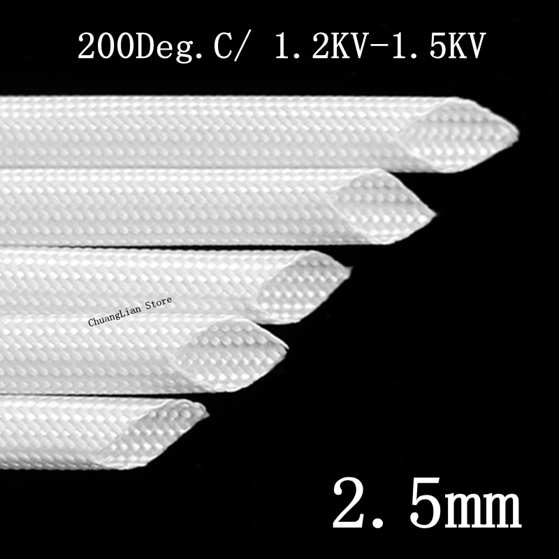 

ID 1mm Fiberglass Cable Sleeve Insulation Soft Braided Chemical Fiber Glass Tube High Temperature Pipe Wire Wrap Protector 1M