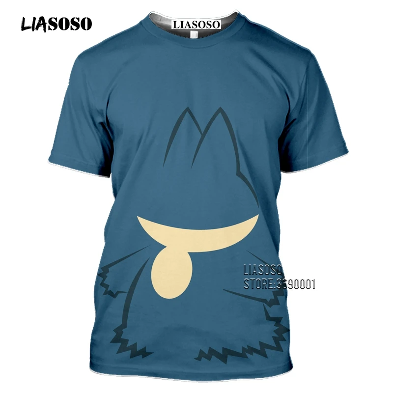 Japan Cartoon Snorlax T shirts Men 3D Print Kawaii Pokemon Tshirt Summer Casual Harajuku Shirt Fitness Hip Hop Tops Streetwear (14)