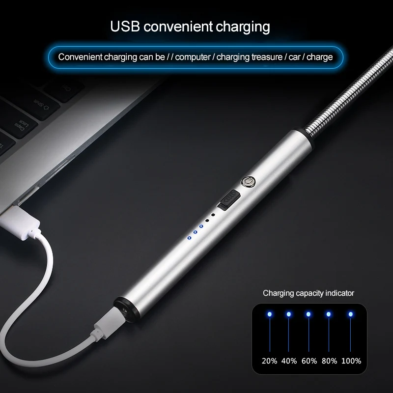 USB перезаряжаемая кухонная Электрическая Зажигалка Ветрозащитная зажигалки для электронных сигарет плазменная импульсная дуга барбекю беспламенная Зажигалка инструменты