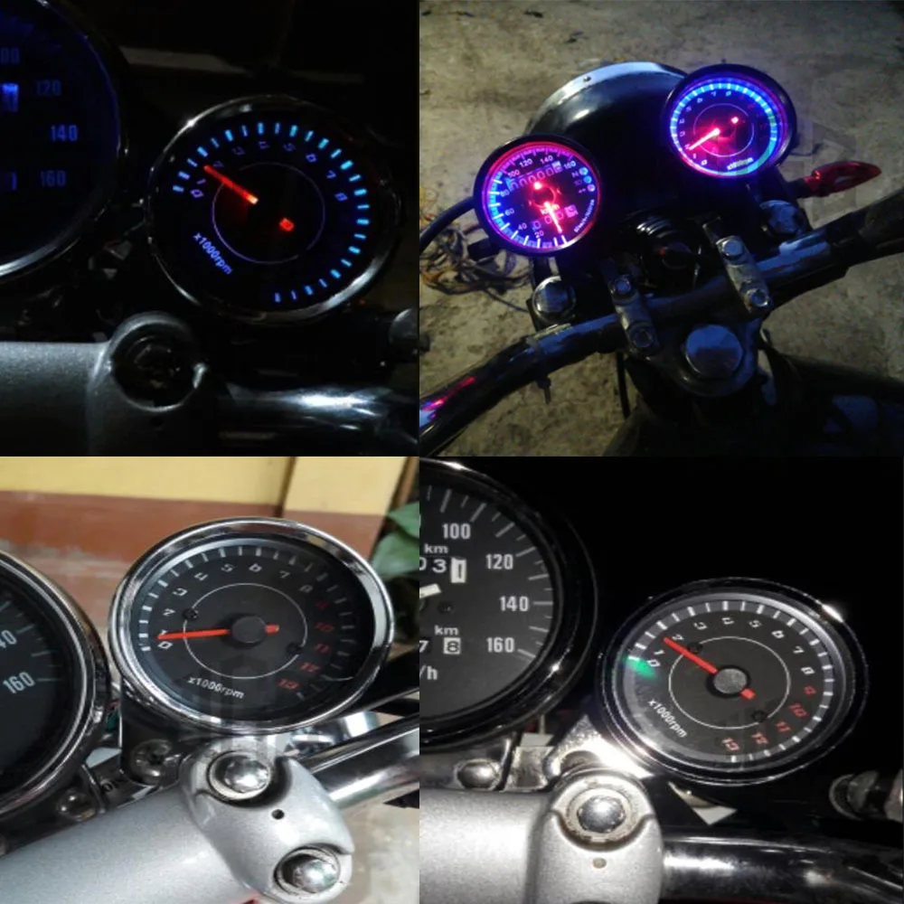 Tachymètre moto universel avec écran lumineux LED, jauge de