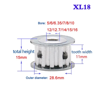 

1Pcs XL 18 Teeth 19 Teeth Synchronous Wheel Width 11mm Timing Belt Pulley Transmission Wheel Bore 5/6/6.35/7/8/10/12/14/15/16mm