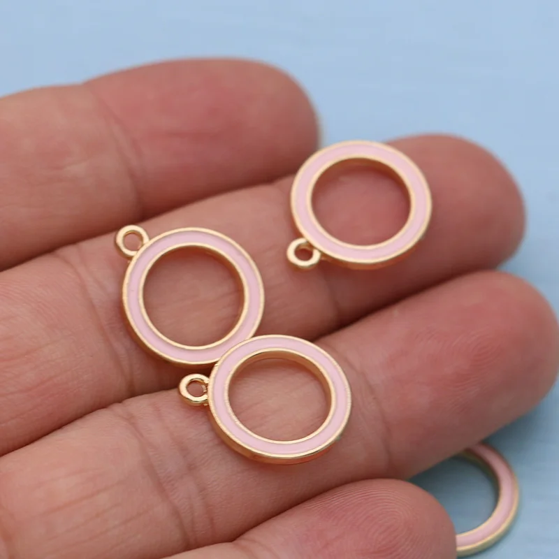 6 шт. подвески-кольца золотого цвета с эмалью | Украшения и аксессуары