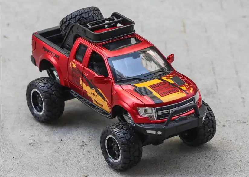 Модель автомобиля из 1:32 сплава, высокое моделирование Ford F150 пикапа, звук и светильник
