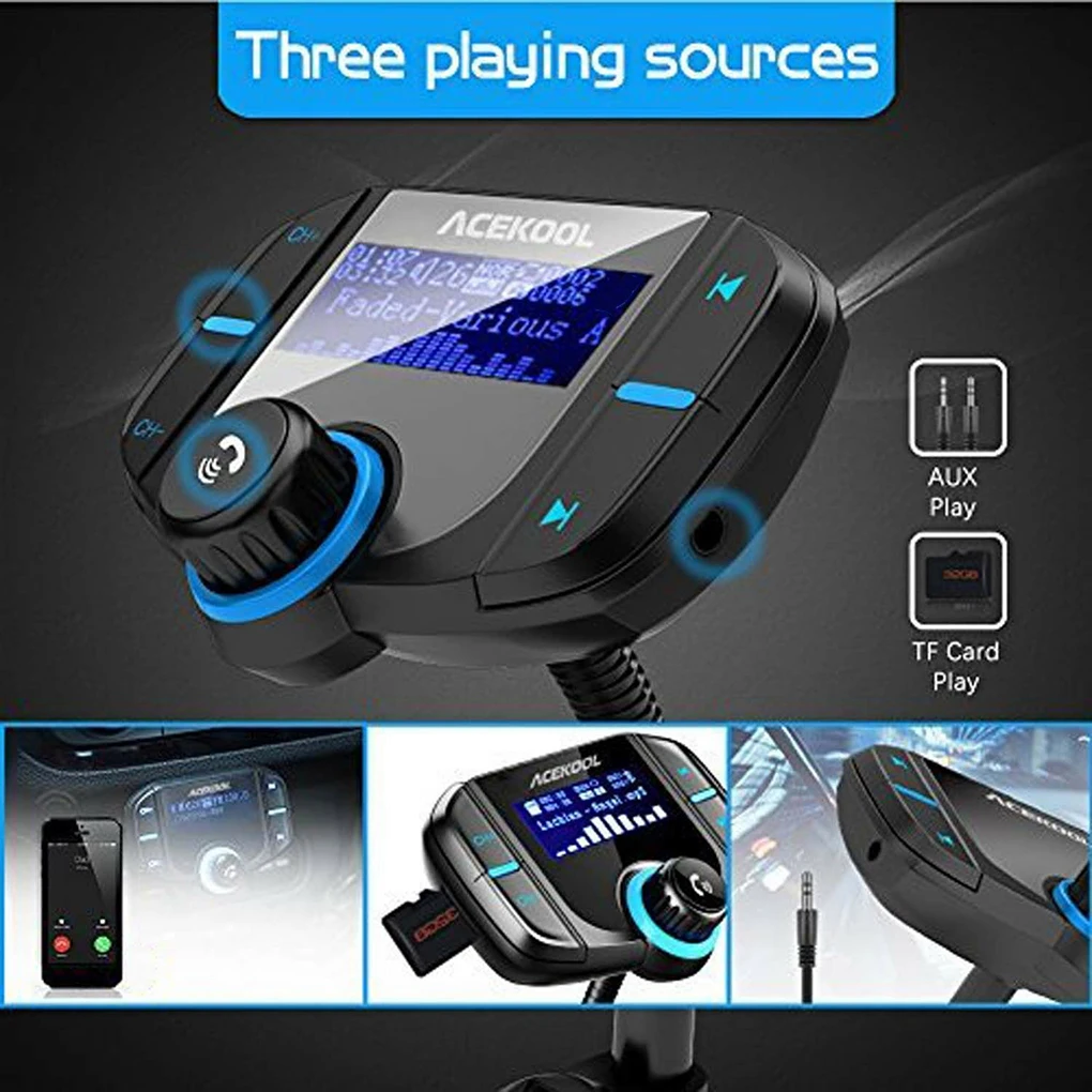 Bluetooth FM передатчик в музыкальный плейер в машине беспроводной двойной зарядное устройство usb громкой связи вызова