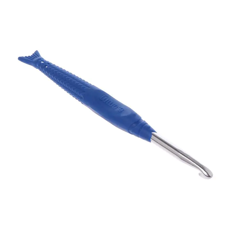 8Pcs In 8Sizes Fishtail-Type Crochet Hooks Set Soft Rubber Handle TPR knitting Needles DIY Tool