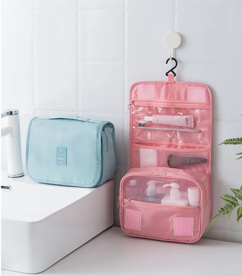 

Portable Travel Cosmetic Bag Makeup Bags Toiletries Organizer Waterproof Female Storage Make up Cases Hanging Wash Bag