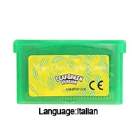 Leaf Green ITA 32 бит видеоигры картридж Консоли Карты Poke серия Английский/итальянский/немецкий/французский/испанский язык версия ЕС/США - Цвет: Leaf Green ITA