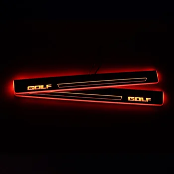 

For Volkswagen Golf 4 5 6 7 Acrylic Moving LED Welcome Pedal Car Scuff Plate Pedal Door Sill Pathway Light