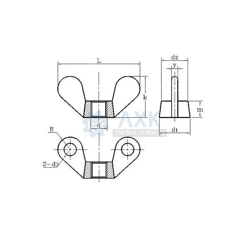 1 шт. M6 M8 M10 M12 M16 304 Нержавеющая сталь барашковые гайки DT