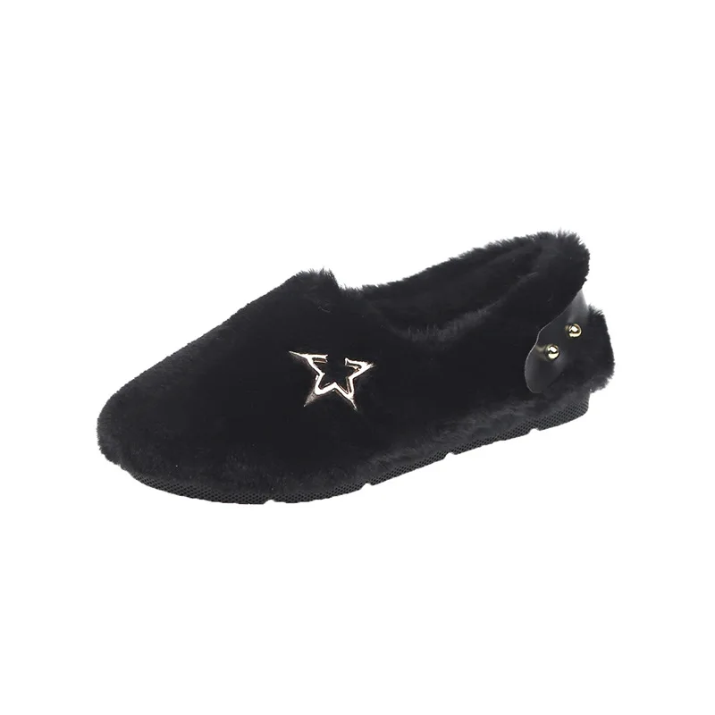 Женские туфли-лодочки на плоской подошве; Zapatos de mujer; туфли на плоской подошве; женские модные короткие тонкие туфли с закрытым носком и металлическим украшением из плюша