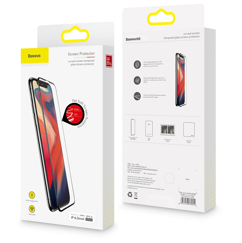Baseus 0,23 мм Защитное стекло для iPhone 11 Pro Max Новое поступление полное покрытие закаленное стекло протектор экрана для iPhone 11