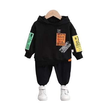 

Spring Autumn Baby Boy Cotton Children Clothes Letter Hooded Pants 2Pcs/sets Infant Outfit Kid Fashion Toddler Casual Tracksuits