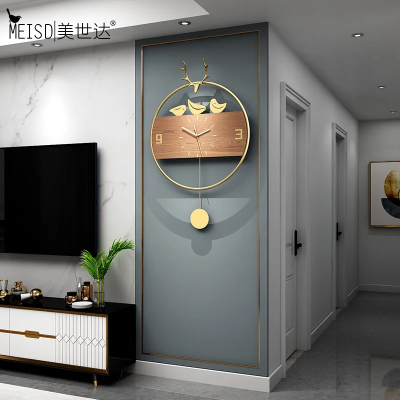 

MEISD Wrought Iron Wall Clock Modern Design Wall Watch Pendulum Home Decor Horloge Mute Metal Pointers Home Decor Free Shipping