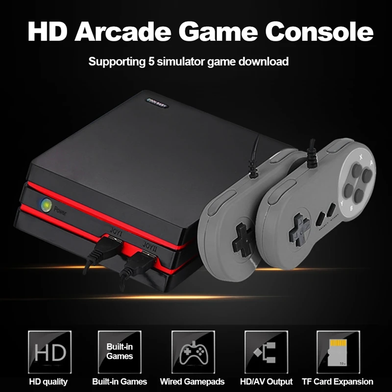 

RS-34 HD Family Game Console Retro Classic TV Video Game Console Dual Wired Gamepad HD AV Dual Output Support SD Card(EU Plug)
