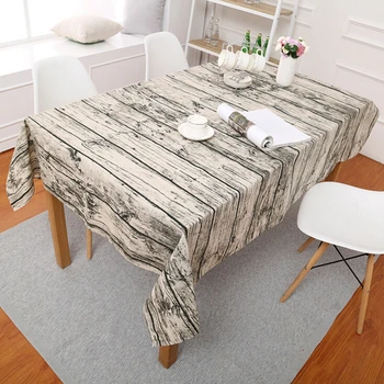 

Wood Grain Pattern Printing Europe Style Table Cloth Multifunctional Rectangle Table Cover Tablecloth Home Kitchen Decoration