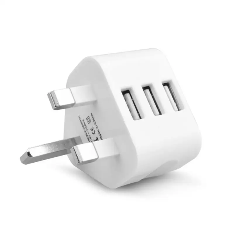 Universaalne 1/2/3-port USB UK pistik 3-pin seinalaadija adapter 1/2/3 USB-portidega reisilaadija telefoni X laadimiseks Samsung S9 jaoks_voghion.com