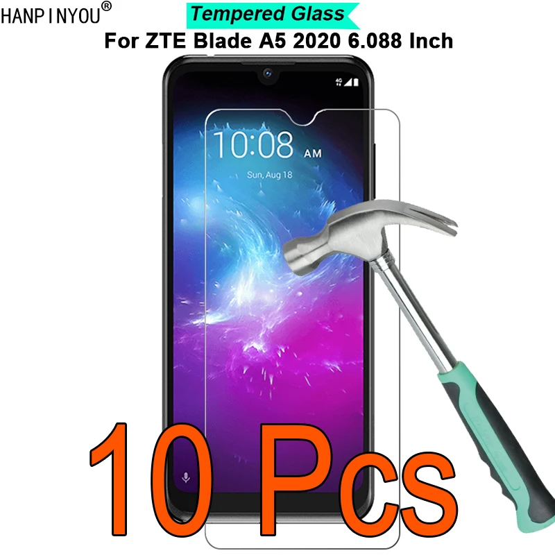 

10 Pcs/Lots For ZTE Blade A5 2020 6.088" New 9H Hardness 2.5D Ultra-thin Toughened Tempered Glass Film Screen Protector Guard