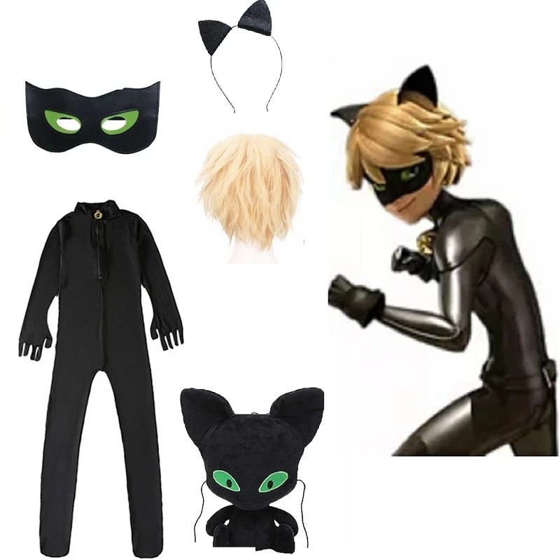 Hot Carnival Clothing Cat Noir Cosplay Kids Sets Spandex Jumpsuit Girl Halloween Holiday Make Up Costume Party Clothing anime maid outfit