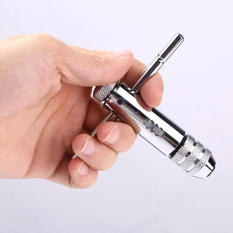 

T-handle Reversible Ratchet Tap Wrench Tapping Threading Tools M3-M8 M5-M12 Forward Back and Stop Action Settings