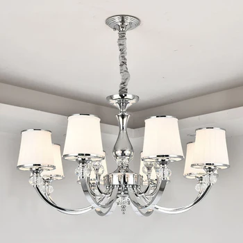 

Modern White LED Crystal Chandelier Lighting for Dining Living Room Bedroom Glass Lamp Shade