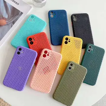 

Heat Dissipation Breathable Cooling Phone Case For iPhone 11 Pro Max XR XS Max X 8 7 6 6S Plus SE 2020 Soft TPU Plain Color Case