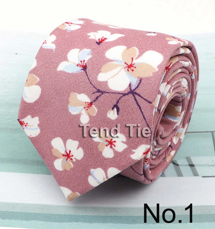 Цветочный галстук шириной 7 см, хлопковый узкий галстук, обтягивающие галстуки с галстуком-бабочкой, вечерние повседневные Галстуки с принтом, галстук с розой