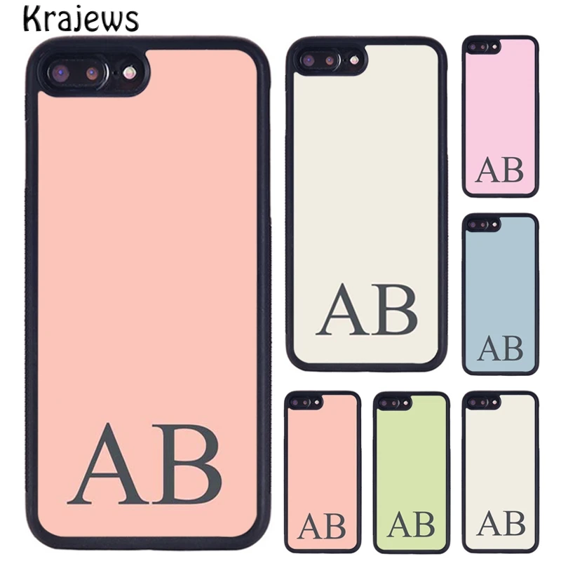 Чехол с Пастельной монограммой для iPhone 5 6 S 7 8 Plus 11 Pro X XR XS Max samsung Galaxy S6 S7 S8 S9