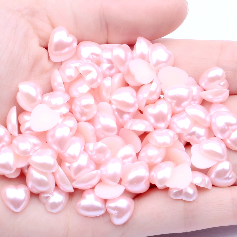 27 light pink 50-1000 шт имитация жемчуга 3 мм-15 мм полукруглые бусины в форме сердца для скрапбукинга украшения для свадебных открыток - Цвет: 27 light pink