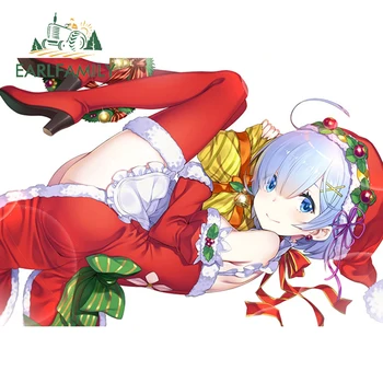 

EARLFAMILY Sexy Christmas Girl Re Zero Kara Hajimeru Isekai Seikatsu Anime Rem Render Car Sticker Window Wiper Decals