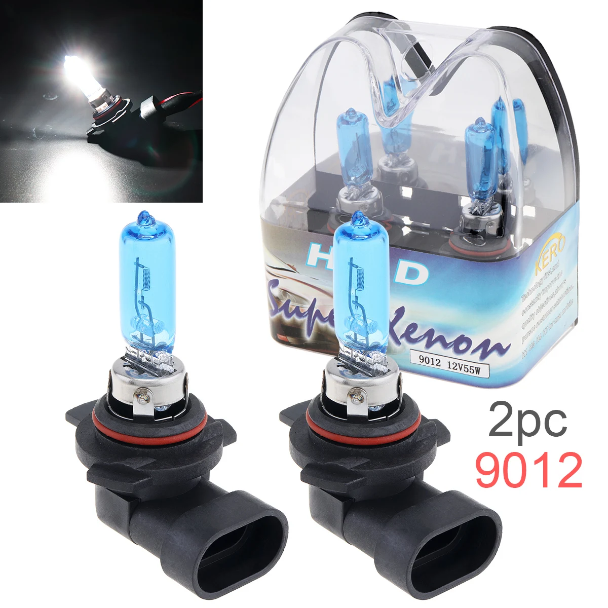 2 Pcs Car Halogen Lamp 12V 9012 55W 6000K White Light Super Bright Front Headlight Fog Bulb Head Lamp Light Car Driving Light adpow h15 6000k super white 55w 12v fog lights halogen bulb car golden yellow 5000k headlight lamp car driving light car styling