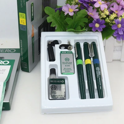 3 Pcs/lot HERO Fiber Technical Needle pen Set Architectural Design Drawing Fountain Pen Repeated Filling Ink Art Painting Supply multifunction pen,dip pen set,ink ballpoint pen