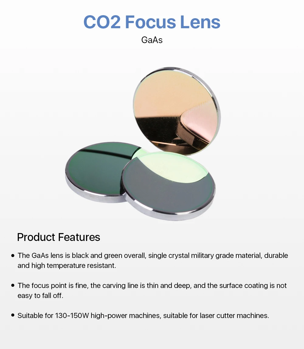 GaAs Focal Lens for CO2 Laser Cutter Toutes Tailles Disponibles UK Stock 