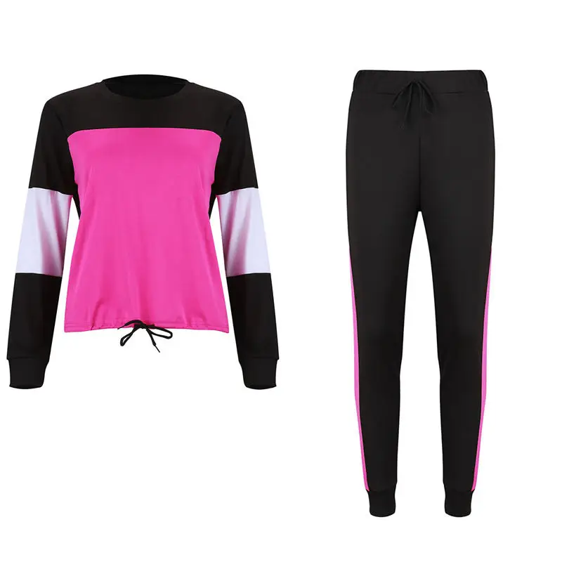 Женский комплект для йоги, женский спортивный костюм, одежда для фитнеса, тренировочный костюм для бега, топ с длинными рукавами или штаны, спортивная одежда в стиле пэчворк