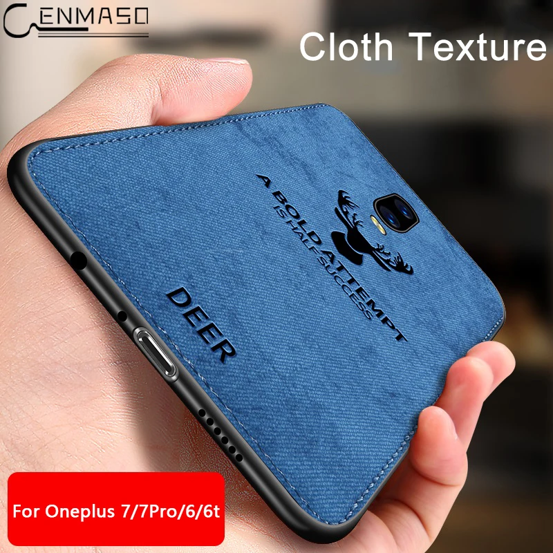

For Oneplus 7 Pro Case Fashion Cloth Fabric Texture Shockproof Protection Soft Cover For Oneplus 6t 6 7 Case One Plus 7 Cover