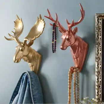 

Wall Hanging Hook Vintage Deer Head Antlers for Hanging Clothes Hat Scarf Key Deer Horns Hanger Rack Wall Decoration