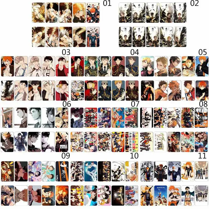 

10pcs/set Anime Haikyuu!! Card Stickers IC Card Bus Card Paster Smooth Card Sticker Kids Gift Student Supplies