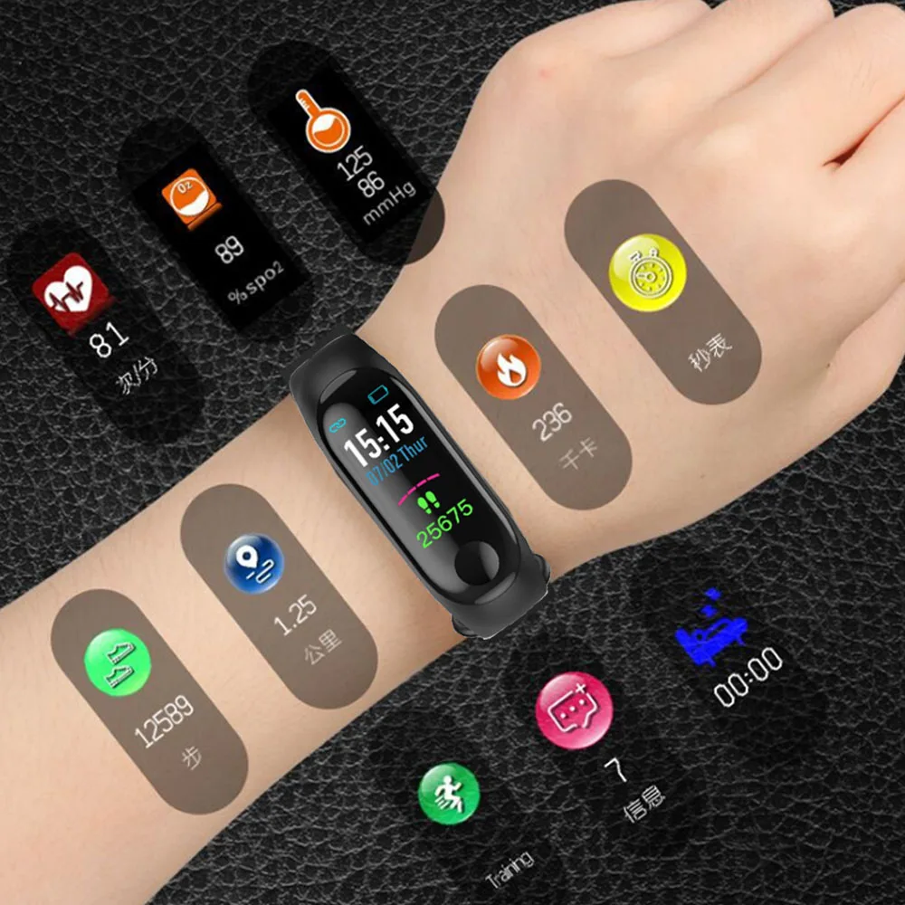 Смарт часы с Bluetooth M3 подключение к вызову для мужчин фитнес трекер сердечного