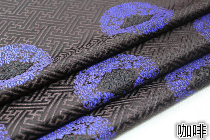 Китайский стиль Тан костюм монгольский Тибетский халат шелковый атлас Dmask материал для обивки подушки ткань для поделок из жаккардовой парчи - Цвет: Brown