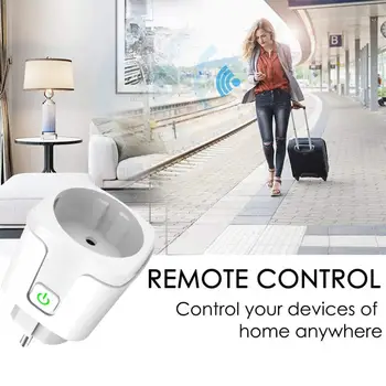 

2020 Smart Power Socket EU Plug 16A 10A WIFI Wireless Remote Socket Smart Timer Plug Voice Control Home Fire Retardant PC