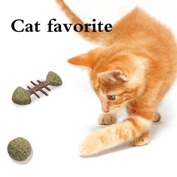 

Catnip Ball Toy Cat Kitten Molar Chew Toy Natural Mint Cat Ball For Teeth Cleaning Catnip Fish and Mouse Toys For Cats Kitten