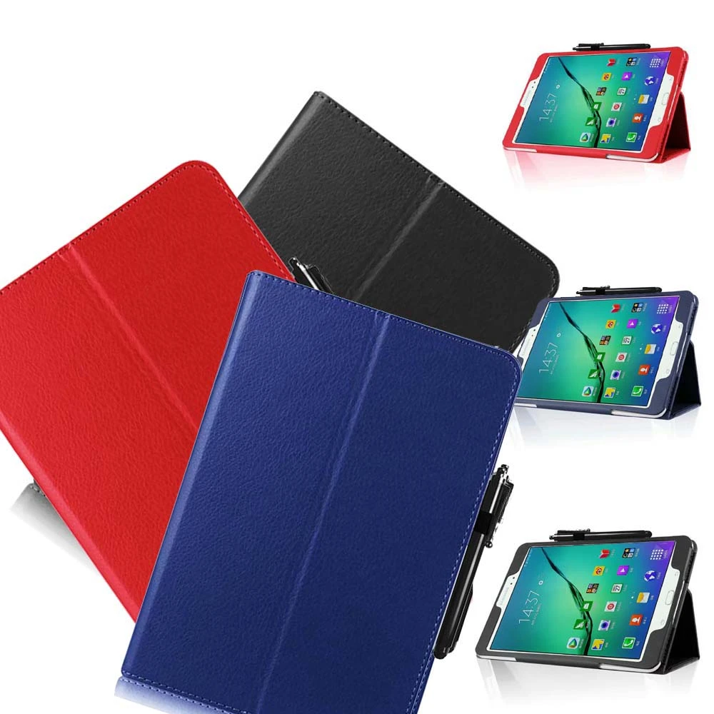 Premium in pelle PU con penna e portapenne SM-T810// T813// T815// T819 colore: nero GLANDOTU Custodia per Samsung Galaxy Tab S2 9.7 pollici funzione leggio ultra sottile per Samsung Tab S2
