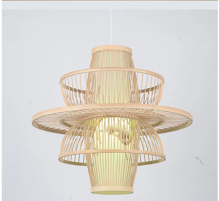 Chinese Style Bamboo Pendant Lights for Restaurant Living Room Loft Pendant Lamp Light Fixture Kitchen Hanging Lamps Lights