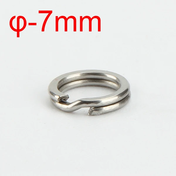 Diameter 7mm Палисандр 100 шт. разделительное кольцо из нержавеющей стали Диаметр кольца 5 мм 7 мм сверхмощная функция рыболовное двойное кольцо разъем рыболовные аксессуары - Цвет: Diameter 7mm