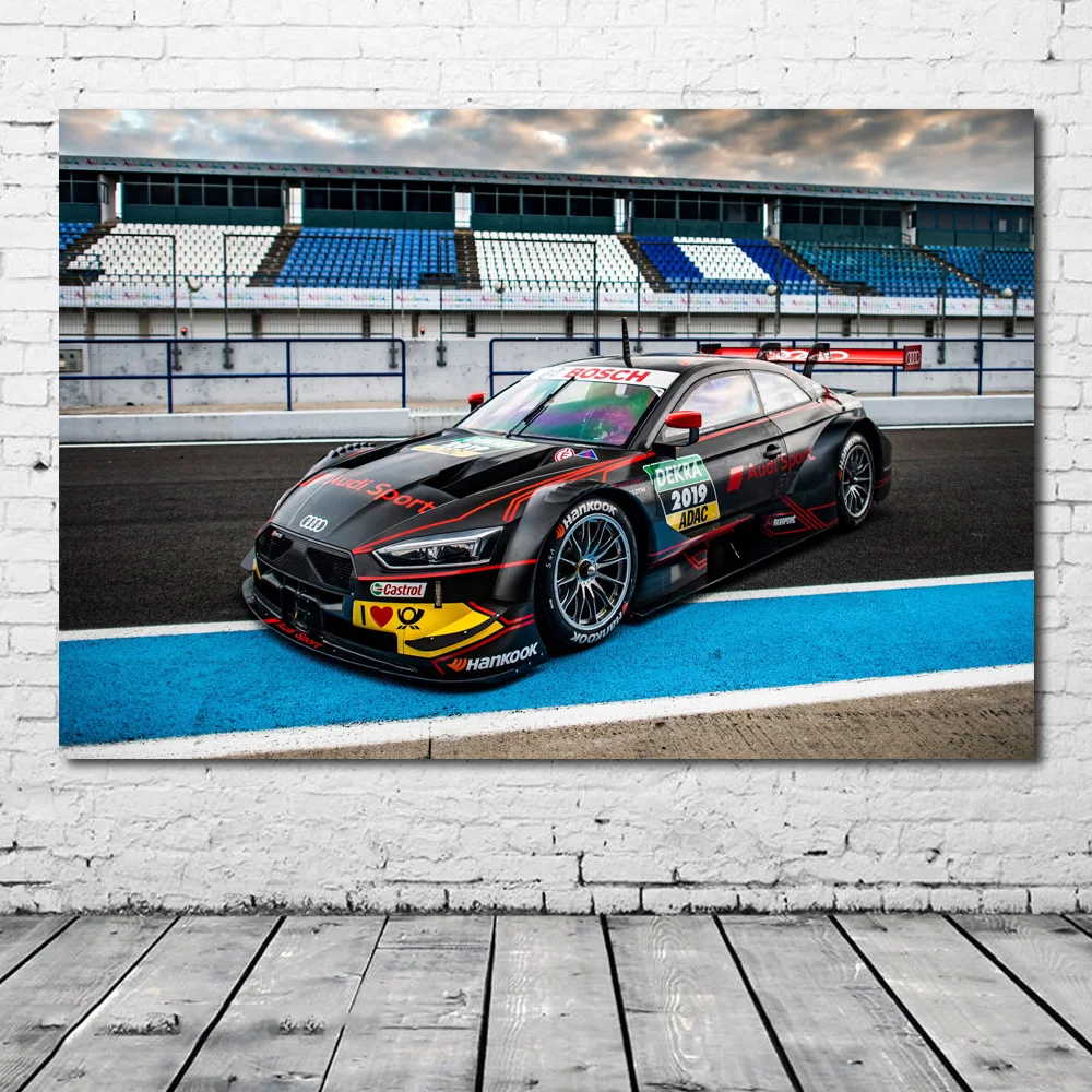 Картина на холсте с изображением гоночного автомобиля RS 5 DTM 2019 Шелковые Плакаты и