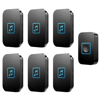 

Welcome Wireless Doorbell Waterproof 300M Remote 1 Button 6 Receiver US EU UK AU Plug LED Light Home Door Bell Calling Chime