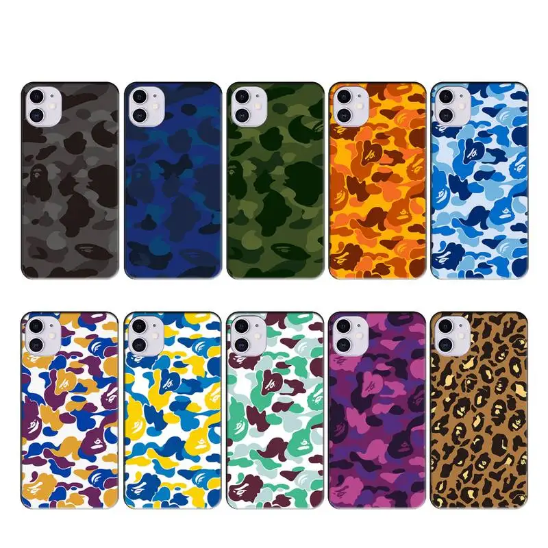 Камуфляжная расцветка мужской красочный чехол coque fundas для iphone 11 PRO MAX X XS XR 4S 5S 6S 7 8